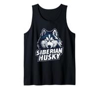 Siberian Husky Head in Strong Illustration Style Tank Top