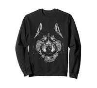 Siberian Husky Head Sketch - Winter Sled Dog Sweatshirt