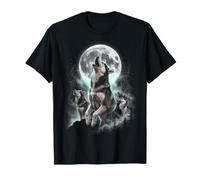 Siberian Husky Howling Full Moon Aurora Forest for Men Women T-Shirt
