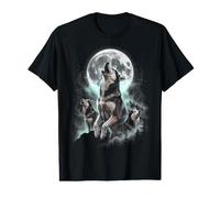 Siberian Husky Howling Full Moon Aurora Forest for Men Women Value Graphic T-Shirt