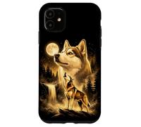 Siberian Husky Howling Full Moon Forest Waterfall Dog Case for iPhone 11