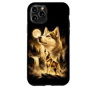Siberian Husky Howling Full Moon Forest Waterfall Dog Case for iPhone 11 Pro