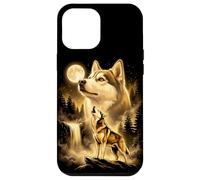 Siberian Husky Howling Full Moon Forest Waterfall Dog Case for iPhone 12 Pro Max