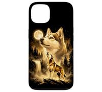 Siberian Husky Howling Full Moon Forest Waterfall Dog Case for iPhone 13