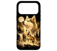 Siberian Husky Howling Full Moon Forest Waterfall Dog Case for iPhone 17 Pro Max