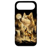 Siberian Husky Howling Full Moon Forest Waterfall Dog Case for iPhone Air