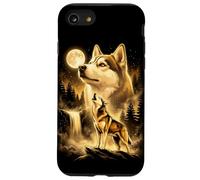 Siberian Husky Howling Full Moon Forest Waterfall Dog Case for iPhone SE (2020) / 7/8