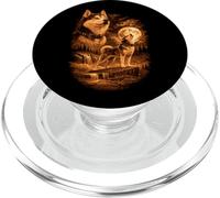Siberian Husky Howling Moon Dog Fantasy Forrest Wilderness PopSockets PopGrip for MagSafe
