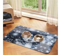 Siberian Husky In Snow Dog Printed Pet Bowl Mats, Non-Slip And Tasteless Dog And Cat Feeding Mats