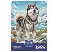 Siberian Husky Jigsaw Puzzles Great Gift for Adults 1000 Pieces Fun Challenging Home Decors Dogs Jigsaw Puzzle for Women Men Adult 38x26cm/1000pcs