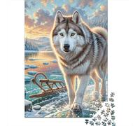 Siberian Husky Jigsaw Puzzles Puzzle for Adults Kids. 1000 Pieces Great Gifts Challenge Toy Educational Games Home Decoration for Adults& Kids Age 14 Years Up 1000pcs (75x50cm)