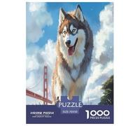 Siberian Husky Jigsaw Puzzles Puzzle for Adults Kids. 1000 Pieces Great Gifts Challenge Toy Educational Games Home Decoration for Adults& Kids Age 14 Years Up 70x50cm/1000pcs