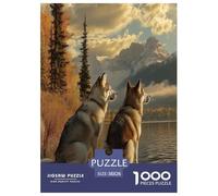 Siberian Husky Jigsaw Puzzles Puzzle for Adults Kids. 1000 Pieces Whimsical Challenge Toy Educational Games Home Decoration for Educational Games Gifts 38x26cm/1000pcs