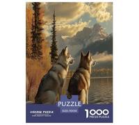 Siberian Husky Jigsaw Puzzles Puzzles for Adults Kids. 1000 Piece Whimsical Challenge Toy Educational Games Home Decoration for Educational Games Gifts 70x50cm/1000pcs