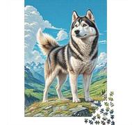 Siberian Husky Jigsaw Puzzles Puzzles for Adults Kids. 1000 Pieces Great Gifts Challenge Toy Educational Game Home Decoration for Adults& Kids Age 14 Years Up 1000pcs (75x50cm)