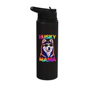 Siberian Husky Mama Pop Art Dog Lover Cute Husky Mom Stainless Steel Insulated Water Bottle