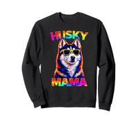 Siberian Husky Mama Pop Art Dog Lover Cute Husky Mom Sweatshirt
