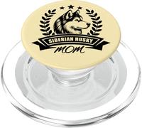 Siberian Husky Mom - With Banner and Ear Wreath on Chest PopSockets PopGrip for MagSafe