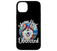 Siberian Husky Obsessed Dog Mom Puppy Colorful Pet Fur Case for iPhone 14 Plus