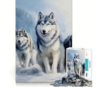 Siberian Husky Pack 1000 Piece Jigsaw Puzzle for Teenagers Clear Logic Toy Calm Pastime Perfect Cut Classic Gift 38x52cm