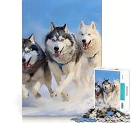 Siberian Husky Pack 1000 Piece Jigsaws for Teenagers Puzzle Think Toy Stress Relief Sharp Cut Santa Wish List 38x26cm