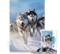 Siberian Husky Pack 1000 Pieces Jigsaw Puzzles for Adults Recall Upgrade Stress Relief Tight Cut Santa Wish Pick 38x26cm