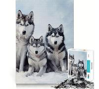 Siberian Husky Pack 1000 Pieces Jigsaw Puzzles for Adults Recall Upgrade Stress Relief Tight Cut Santa Wish Pick 38x52cm