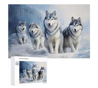 Siberian Husky Pack 2 Jigsaw Puzzle, 1000 PCS, Indoor Activity for The Home, A Relaxing Challenge for Adult Puzzle Enthusiasts