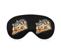 Siberian Husky Pizza Sleep Mask Breathable Light-Blocking Eye Masks for Men Women