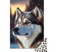 Siberian Husky Portrait 1000 Pieces Extra-thick Cardboard Jigsaw Puzzle Set Adults Educational Game Wall Decor Gift Idea 38x26cm/1000pcs