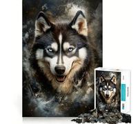 Siberian Husky Portrait Jigsaw Puzzle for Adults 1000 Pieces Mind Exercise Toy Together Fun Precision Cut Unique Gift 38x52cm