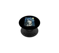 Siberian Husky Portrait Van Gogh PopSockets Adhesive PopGrip