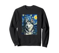 Siberian Husky Portrait Van Gogh Sweatshirt