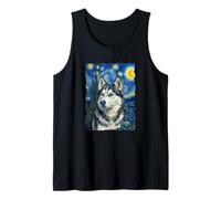 Siberian Husky Portrait Van Gogh Tank Top
