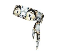 Siberian Husky Print Sports Head Tie Bandanas â€“ Comfortable Athletic Sweatbands for Running, Yoga, Cycling, and More