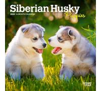 Siberian Husky Puppies | 2025 7 x 14 Inch Monthly Mini Wall Calendar | Plastic-Free | BrownTrout | Animal Dog Breeds Huskies
