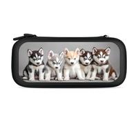 Siberian Husky Puppies Dog Carry Case for Switch Carrying Cover Storage Bag Protective Accessories Travel Black-style