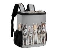 Siberian Husky Puppies Dog Cooler Backpack Insulated Ice Chest Bag Lunch Box Rucksack for Men Women