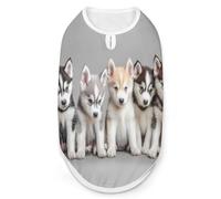 Siberian Husky Puppies Dog Dog Clothes Printed Pet Shirts Summer Vest T-Shirt Sweatshirt for Small Dogs Cats XL