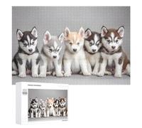 Siberian Husky Puppies Dog Jigsaw Puzzles for Adults 1000 PCS Wooden Puzzle Pictures Photo Wall Art Decor