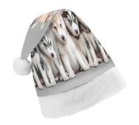 Siberian Husky Puppies Dog Santa Hat For Adults And Teens Christmas Hats Xmas Holiday Party Cap