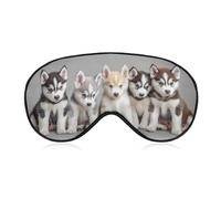 Siberian Husky Puppies Dog Sleep Mask Soft Eye Mask Eye Cover Eyeshade Blindfold with Adjustable Strap