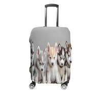 Siberian Husky Puppies Dog Suitcase Cover Washable Luggage Protective Covers Travel XL