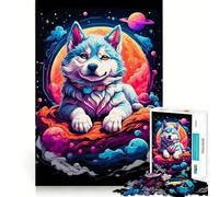 Siberian Husky Puppies Puzzles for Adults 1000 Pieces Strengthen Memory Stress Relief Smooth Edge Heartfelt Gift 38x26cm