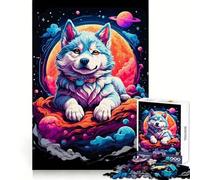 Siberian Husky Puppies Puzzles for Adults 1000 Pieces Strengthen Memory Stress Relief Smooth Edge Heartfelt Gift 38x26cm