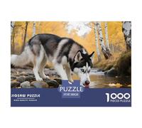 Siberian Husky Puzzle 1000 Pieces for Adults & Teens Family Night Entertainment Pet Dog Premium Quality Brain Training 38x26cm/1000pcs