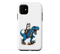 Siberian Husky Riding T Rex Dinosaur Arctic Dog Adventure Case for iPhone 11