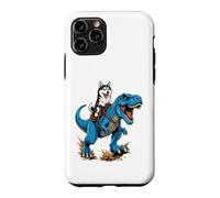 Siberian Husky Riding T Rex Dinosaur Arctic Dog Adventure Case for iPhone 11 Pro