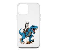 Siberian Husky Riding T Rex Dinosaur Arctic Dog Adventure Case for iPhone 12 mini