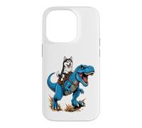 Siberian Husky Riding T Rex Dinosaur Arctic Dog Adventure Case for iPhone 14 Pro